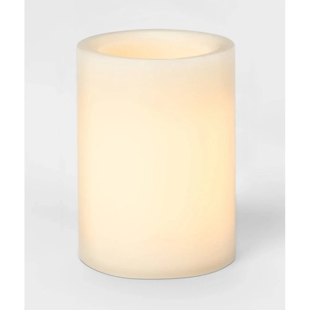NEW  Threshold Faux Flame LED Pillar Candle